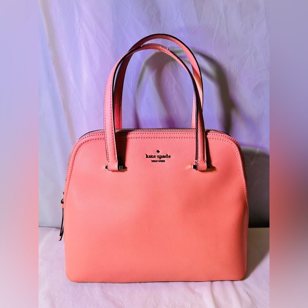 kate spade Coral Pink Leather Dome Tote